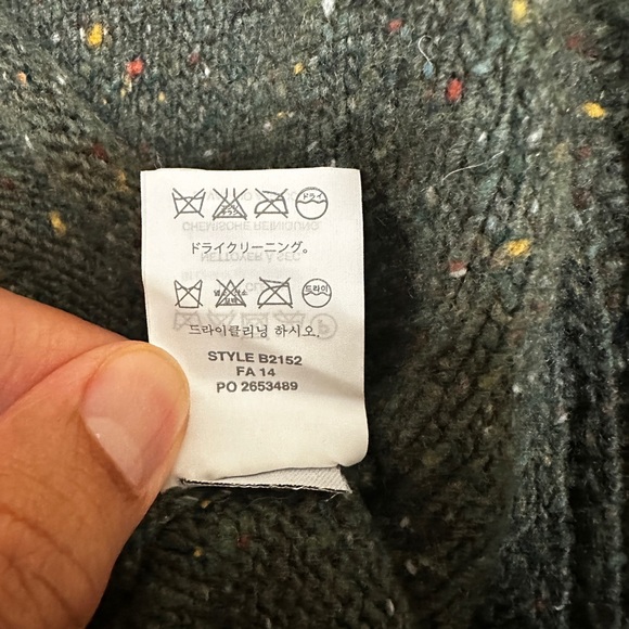 J.Crew Men’s Green Speckled 1/4 Zip Shawl Collar Cardigan Sweater Medium - Picture 3 of 6